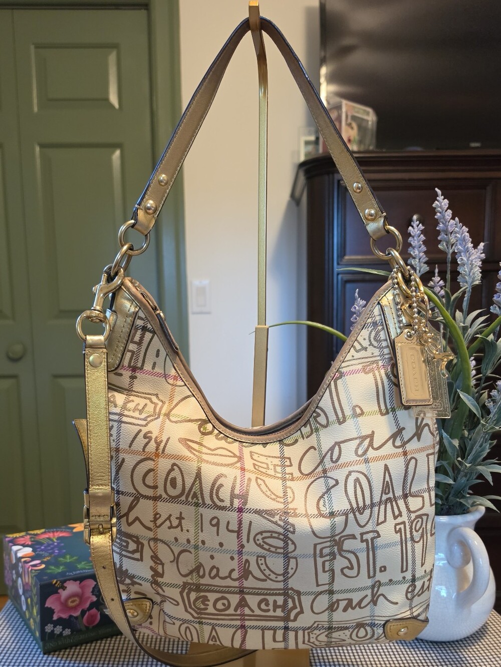 Vintage Coach Y2K Graffiti Hobo Bag 13309 Gold - With All 3 Tags